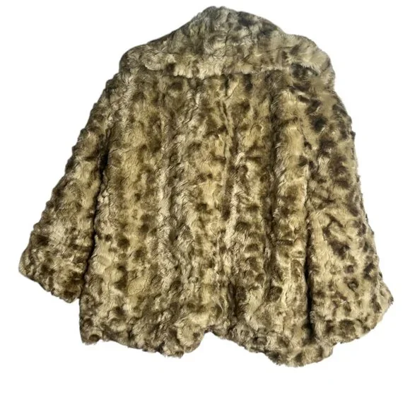Dollhouse Womens Faux Fur Coat Large Leopard Print Outerwear new with tags $110 - Picture 2 of 5